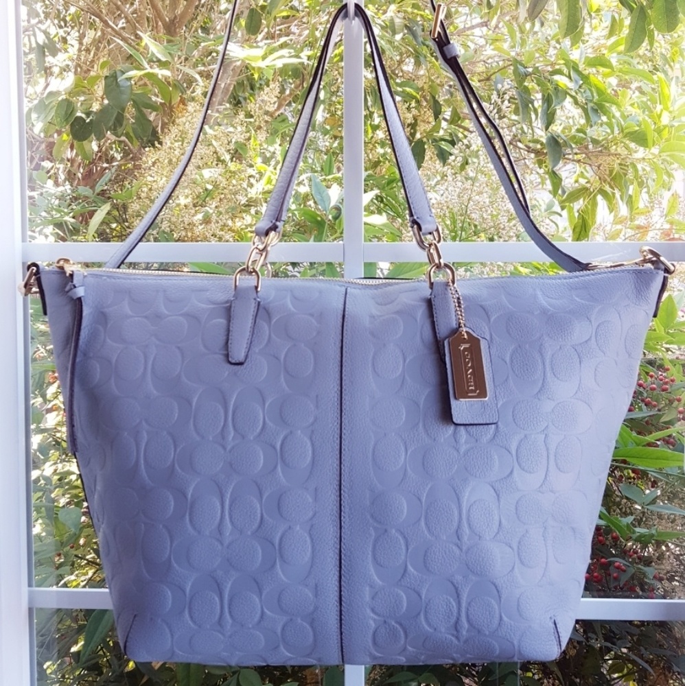 COACH | Monogrammed Purse Bag | Baby Blue | XLarge